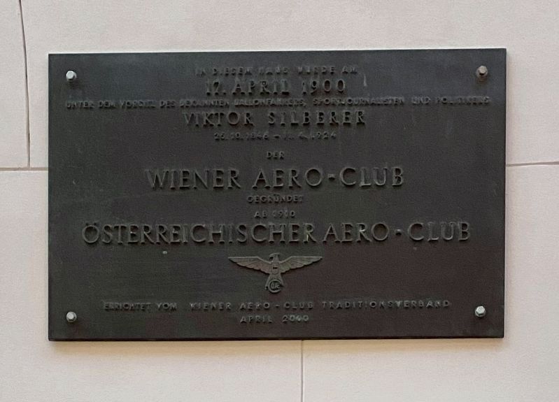 Wiener Aero-Club Marker image. Click for full size.