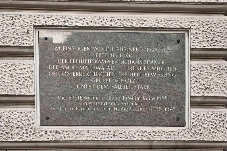 Dr. Hans Zimmerl Marker image. Click for full size.