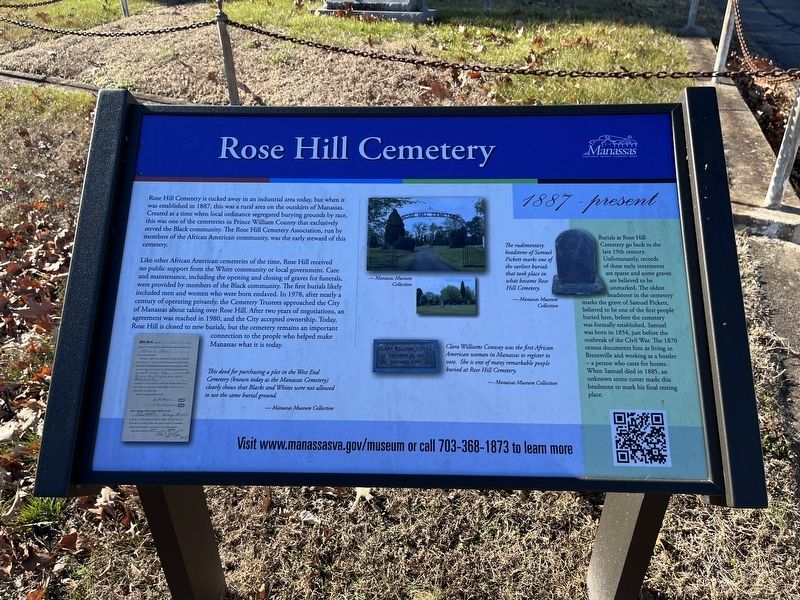 Rose Hill Cemetery Marker image. Click for full size.