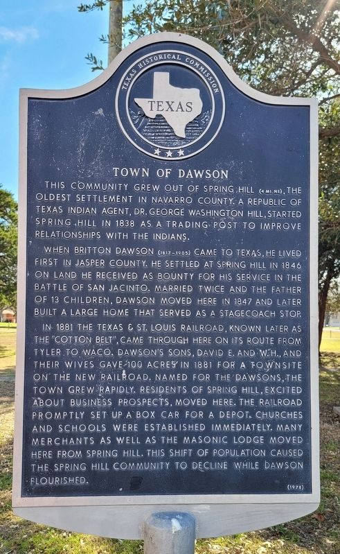 Town of Dawson Marker. Click for full size. Town of Dawson Marker image. Click for full size.
