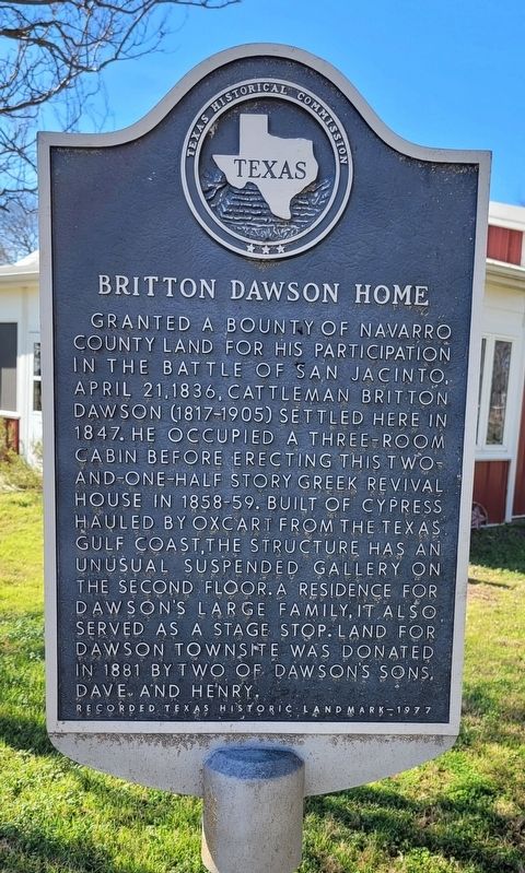 Britton Dawson Home Marker image. Click for full size.