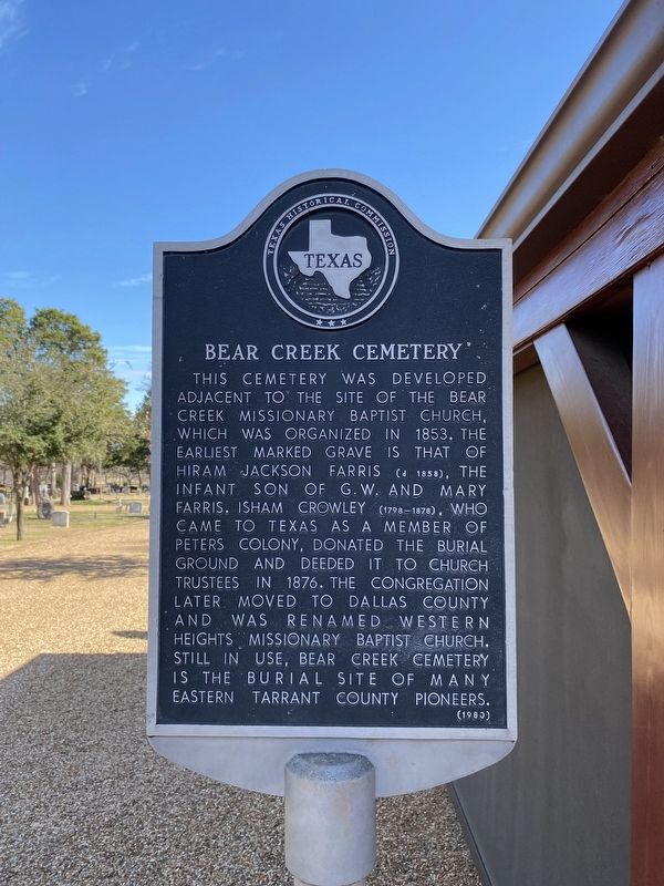 Bear Creek Cemetery Marker image. Click for full size.