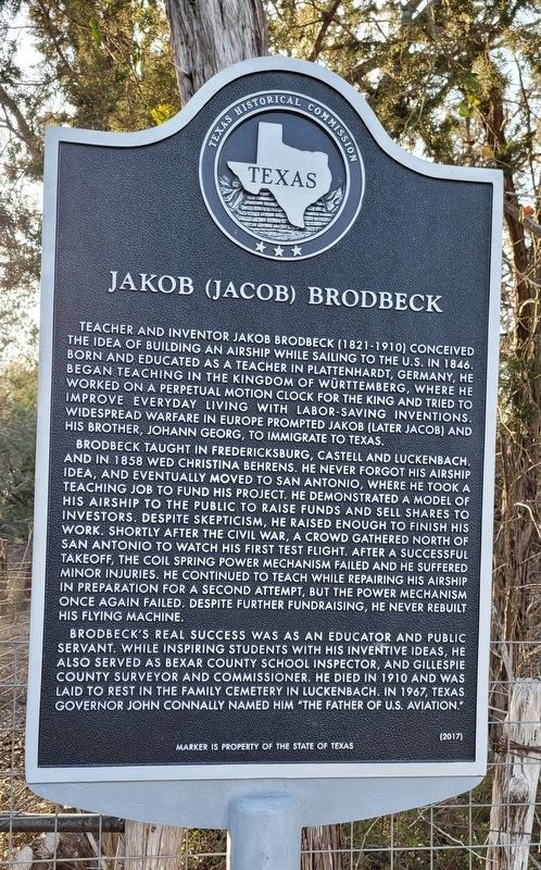 Jakob (Jacob) Brodbeck Marker image. Click for full size.