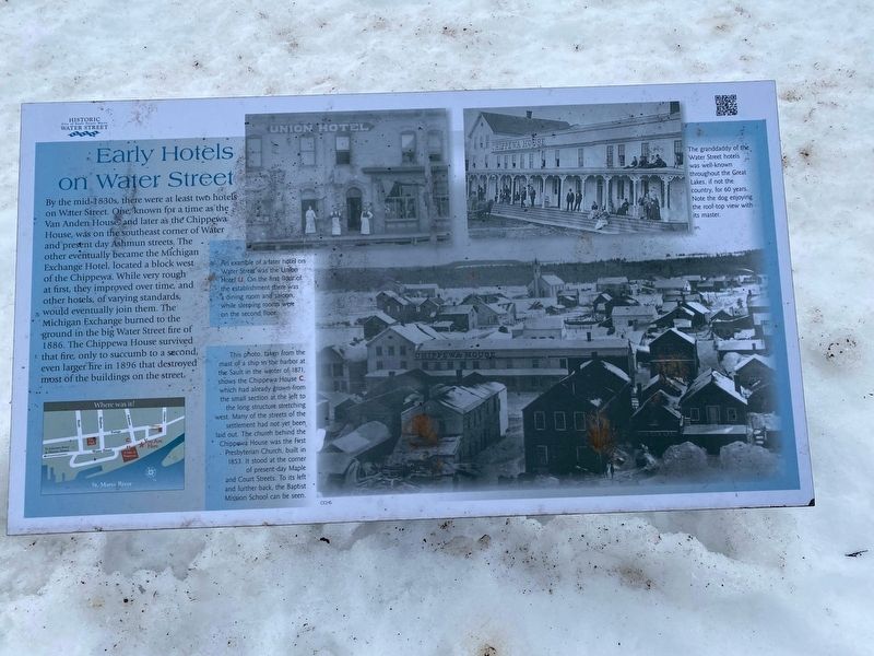 Early Hotels on Water Street Marker image. Click for full size.