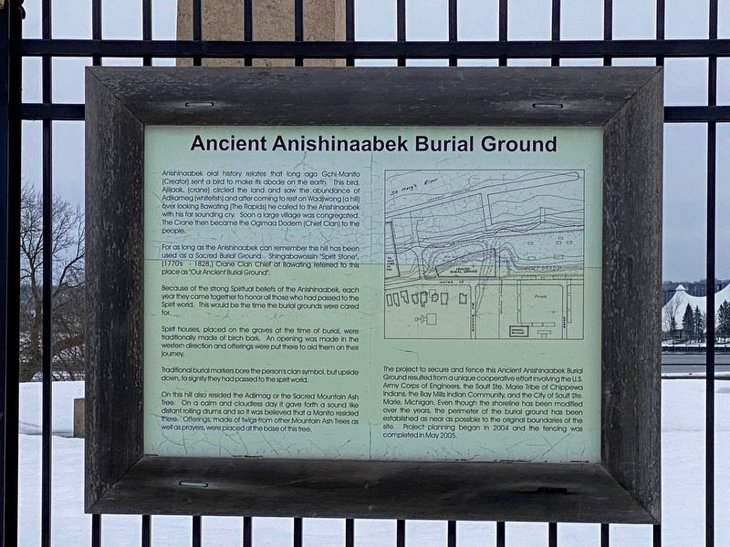 Ancient Anishinaabek Burial Ground Marker image. Click for full size.