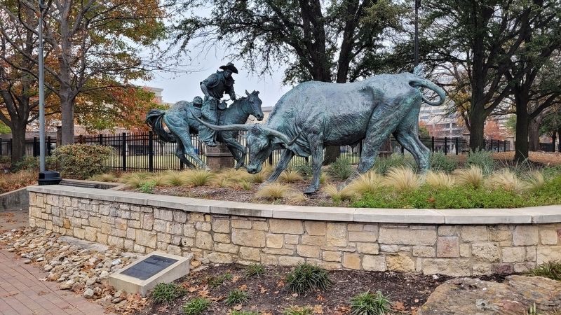 The Black Cutter Statue and Marker with Longhorn statue. Click for full size. The Black Cutter Statue and Marker with Longhorn statue image. Click for full size.