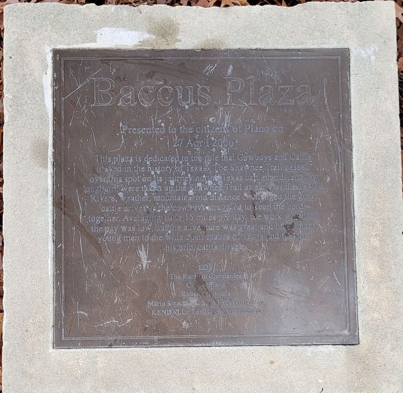 Baccus Plaza Marker. Click for full size. Baccus Plaza Marker image. Click for full size.