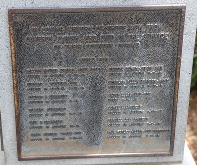 Cameron Parish War Dead Marker. Click for full size. Cameron Parish War Dead Marker image. Click for full size.