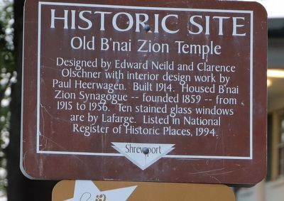 Old B'nai Zion Temple Marker. Click for full size. Old B'nai Zion Temple Marker image. Click for full size.