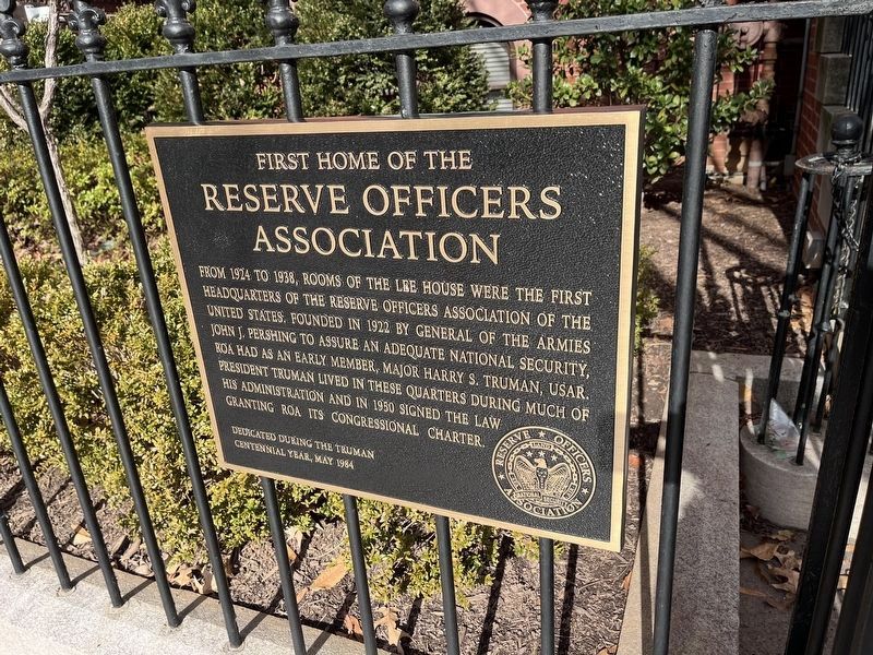 First Home of the Reserve Officers Association Marker image. Click for full size.