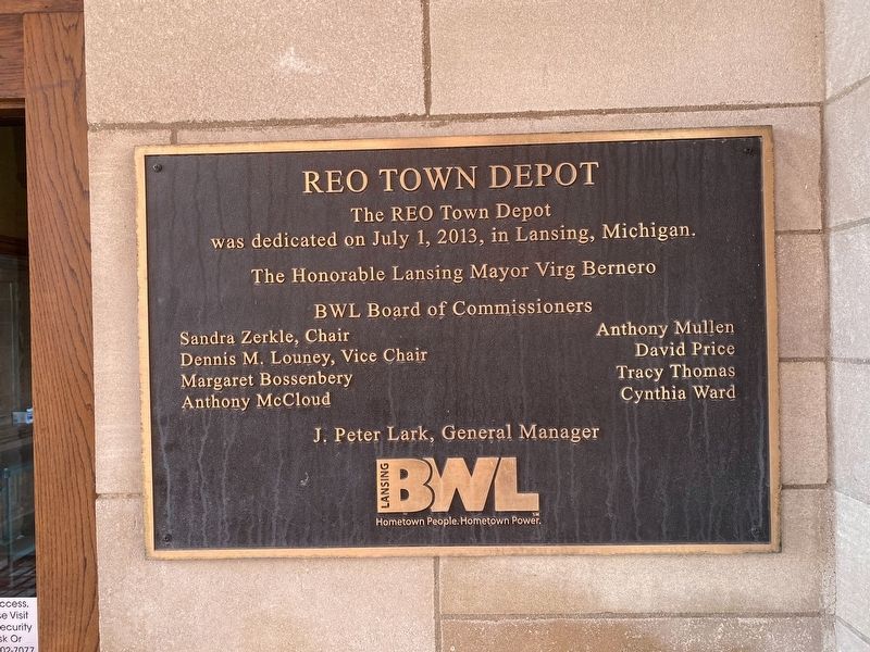 REO Town Depot Marker image. Click for full size.