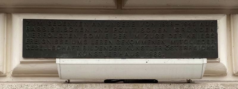 Austrian Arts Society K�nstlerhaus WW II Memorial Marker image. Click for full size.