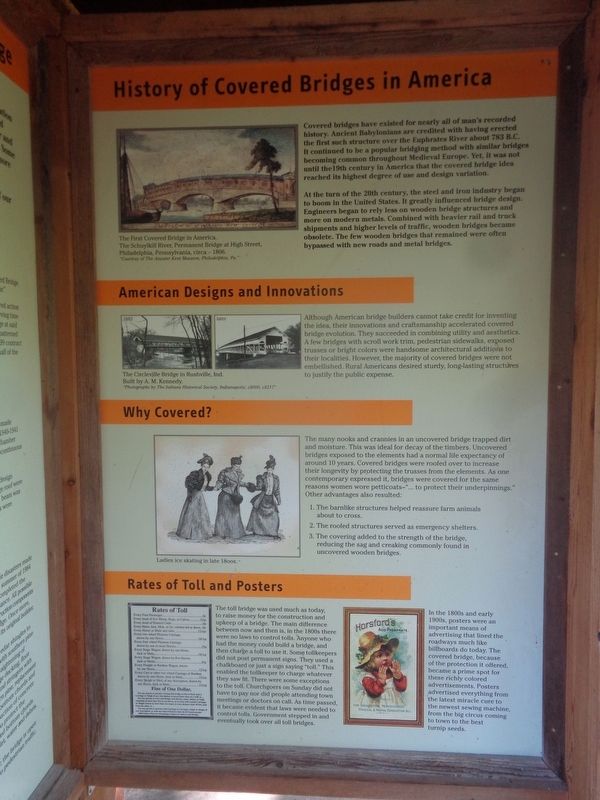 History of Covered Bridges in America Marker image. Click for full size.