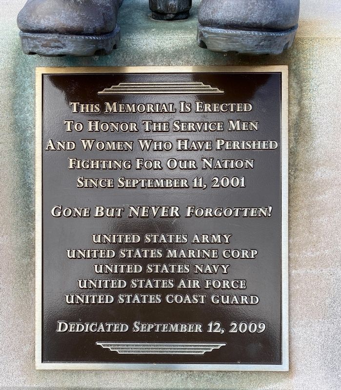 Post 9/11 Veterans Memorial Marker. Click for full size. Post 9/11 Veterans Memorial Marker image. Click for full size.