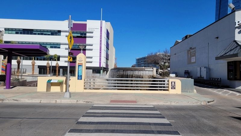 The view of the New Blossoming of San Pedro Creek Marker from across the street image. Click for full size.