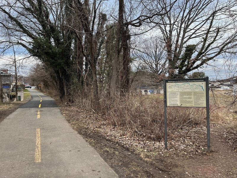 Washington & Old Dominion Railroad Regional Park Marker. Click for full size. Washington & Old Dominion Railroad Regional Park Marker image. Click for full size.