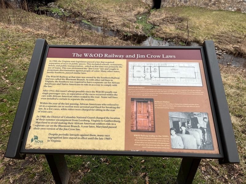 The W&OD Railway and Jim Crow Laws Marker image. Click for full size.