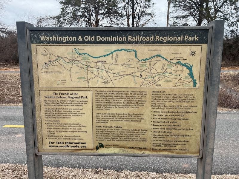 Washington & Old Dominion Railroad Regional Park Marker image. Click for full size.
