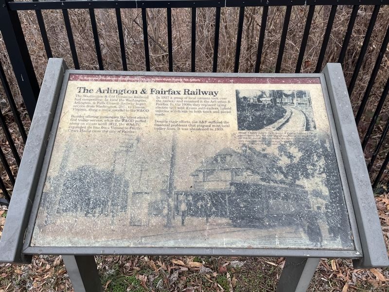 The Arlington & Fairfax Railway Marker image. Click for full size.