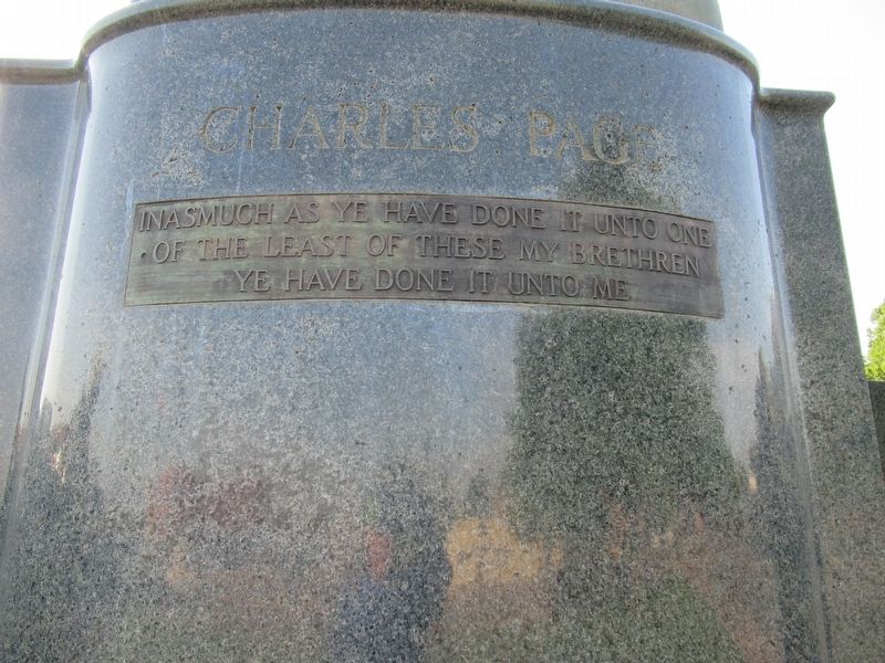 Charles Page Marker On Statue image. Click for full size.