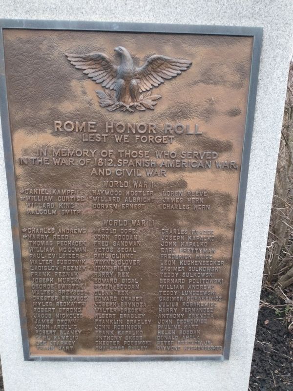 Rome Honor Roll Marker image. Click for full size.