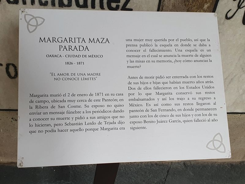 Margarita Maza Parada Marker image. Click for full size.