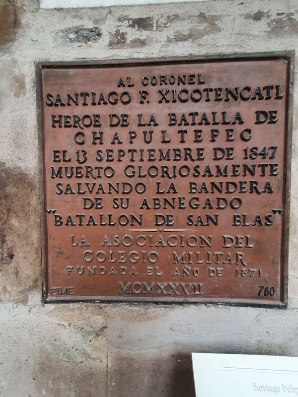 Santiago Felipe Xiconténcatl 1927 Niche Marker. Click for full size. Santiago Felipe Xiconténcatl 1927 Niche Marker image. Click for full size.