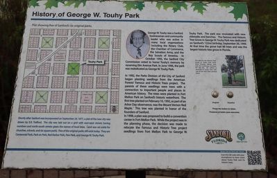 History of George W. Touhy Park Marker image. Click for full size.