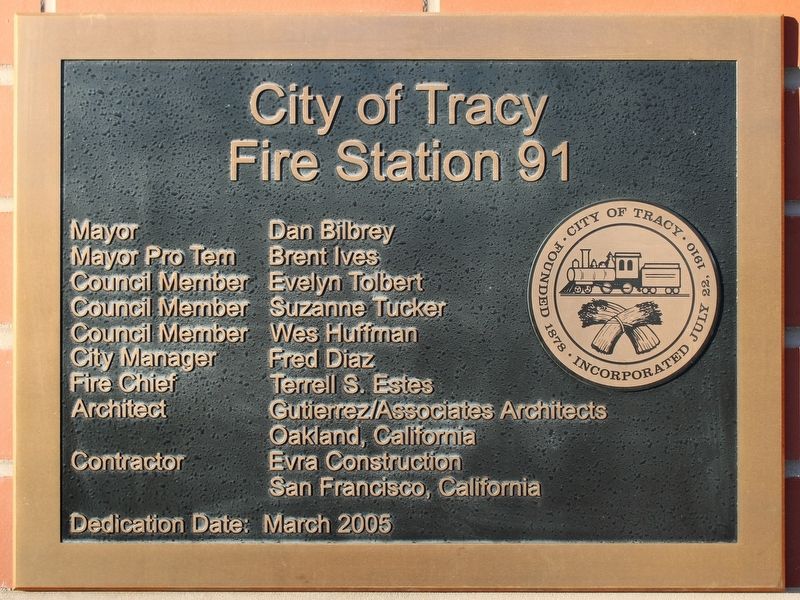 Station 91 Dedication Plaque image. Click for full size.