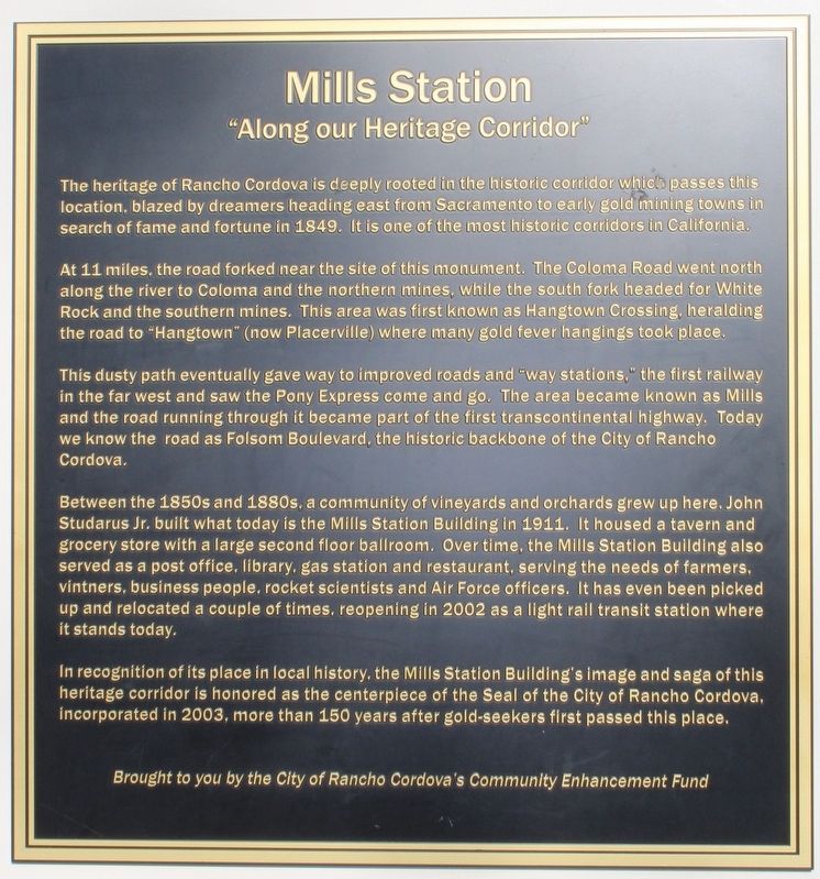 Mills Station Marker image. Click for full size.