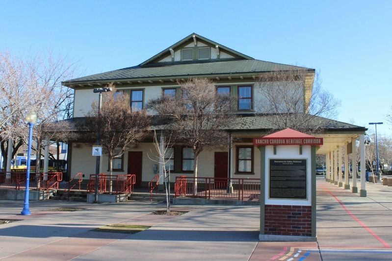 Sacramento Valley Railroad Marker & Mills Station image. Click for full size.
