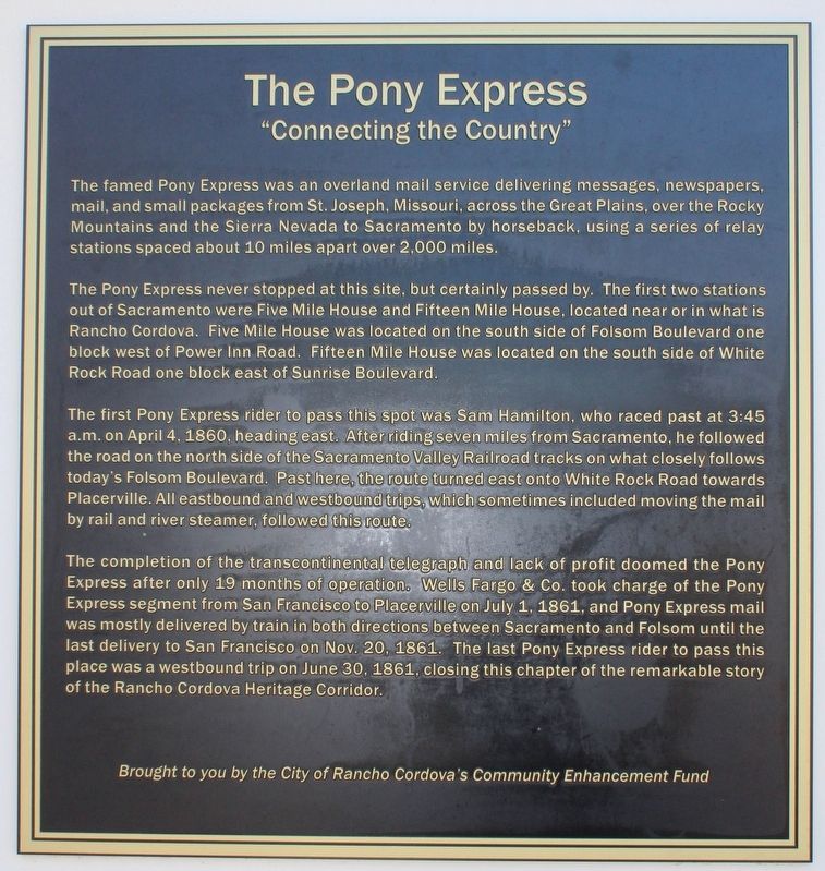 The Pony Express Marker image. Click for full size.