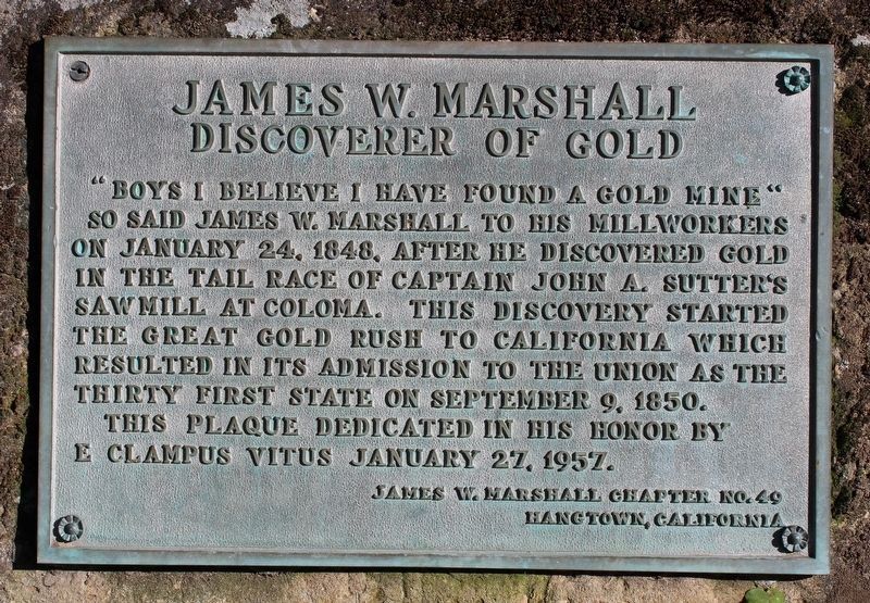 James W. Marshall Marker image. Click for full size.