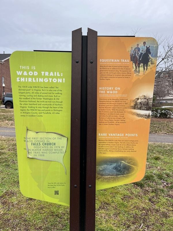 This is W&OD Trail: Shirlington! Marker. Click for full size. This is W&OD Trail: Shirlington! Marker image. Click for full size.