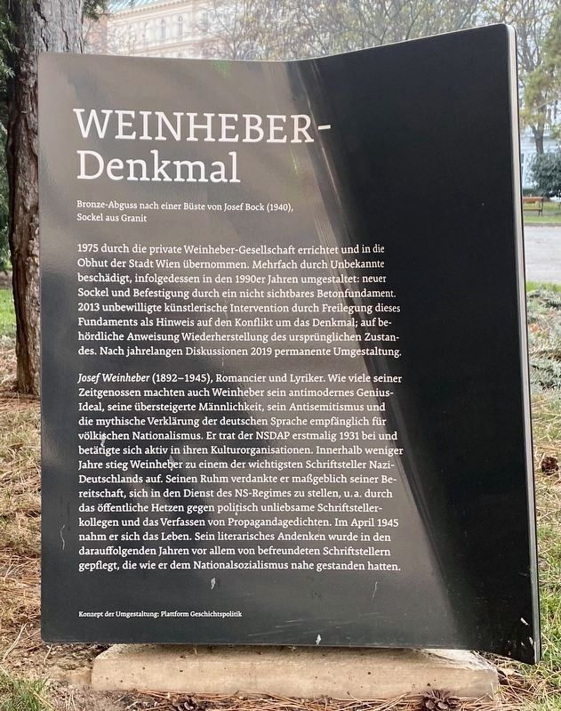 Weinheber- Memorial/Denkmal Marker - German version image. Click for full size.