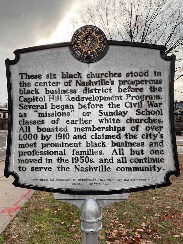 Black Churches of Capitol Hill Marker. Click for full size. Black Churches of Capitol Hill Marker image. Click for full size.