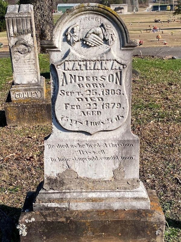 The headstone of Nathan Anderson image. Click for full size.