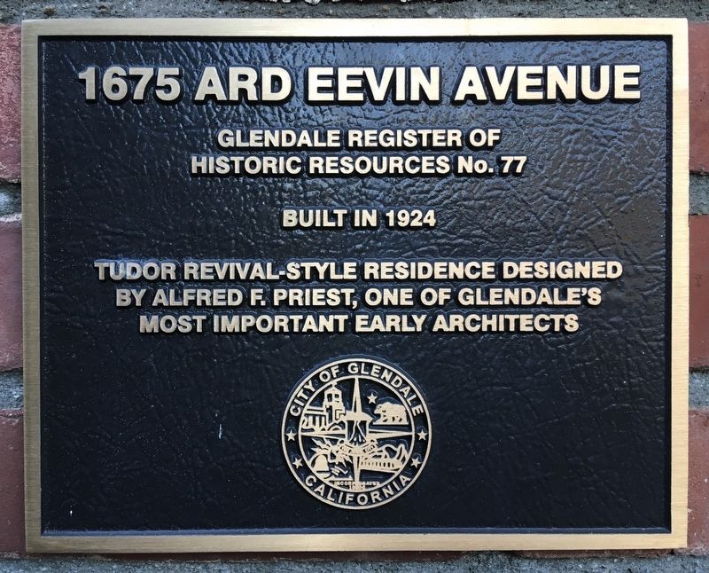 1675 Ard Eevin Avenue Marker. Click for full size. 1675 Ard Eevin Avenue Marker image. Click for full size.