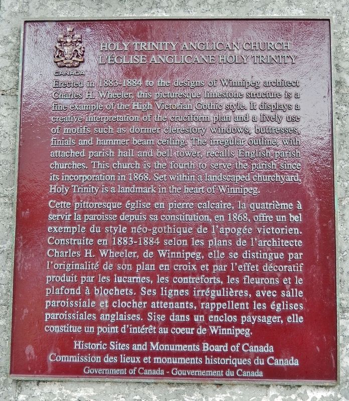 Holy Trinity Anglican Church / L'�glise anglicane Holy Trinity Marker image. Click for full size.