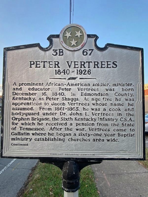 Peter Vertrees Marker. Click for full size. Peter Vertrees Marker image. Click for full size.