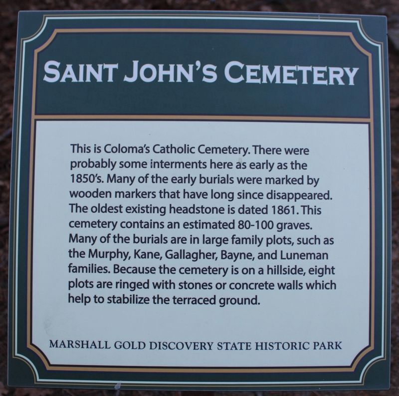 Saint John�s Cemetery Marker image. Click for full size.