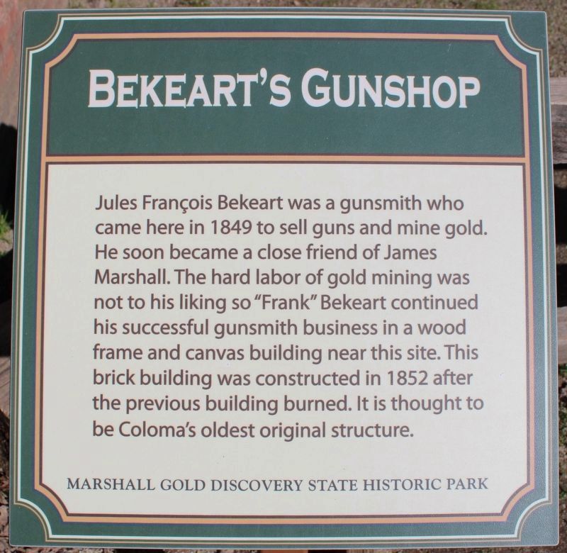 Bekeart’s Gun Shop Marker image. Click for full size.