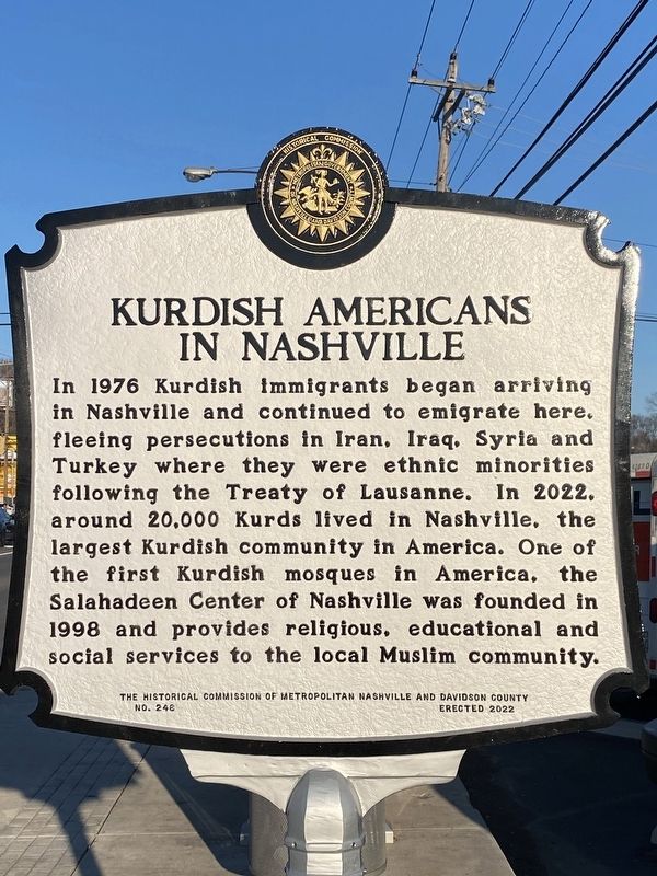 Kurdish Americans in Nashville Marker image. Click for full size.