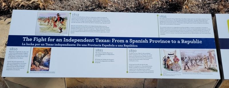 Panel 1 Closeup - The Fight for an Independent Texas: From a Spanish Province to a Republic Marker image. Click for full size.