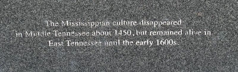 Disappearance of the Mississippian culture from Middle Tennessee Marker image. Click for full size.