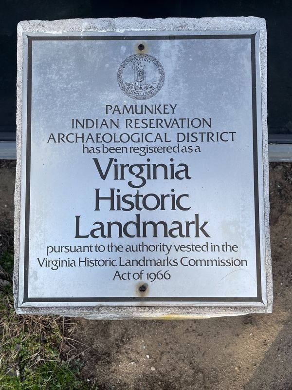 Pamunkey Indian Reservation Archaeological District Marker image. Click for full size.