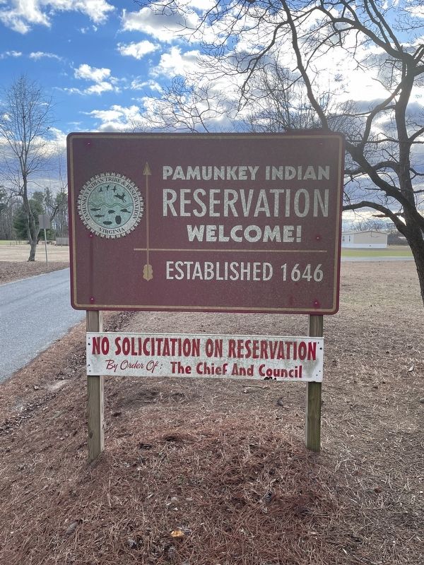 Pamunkey Indian Reservation Sign image. Click for full size.