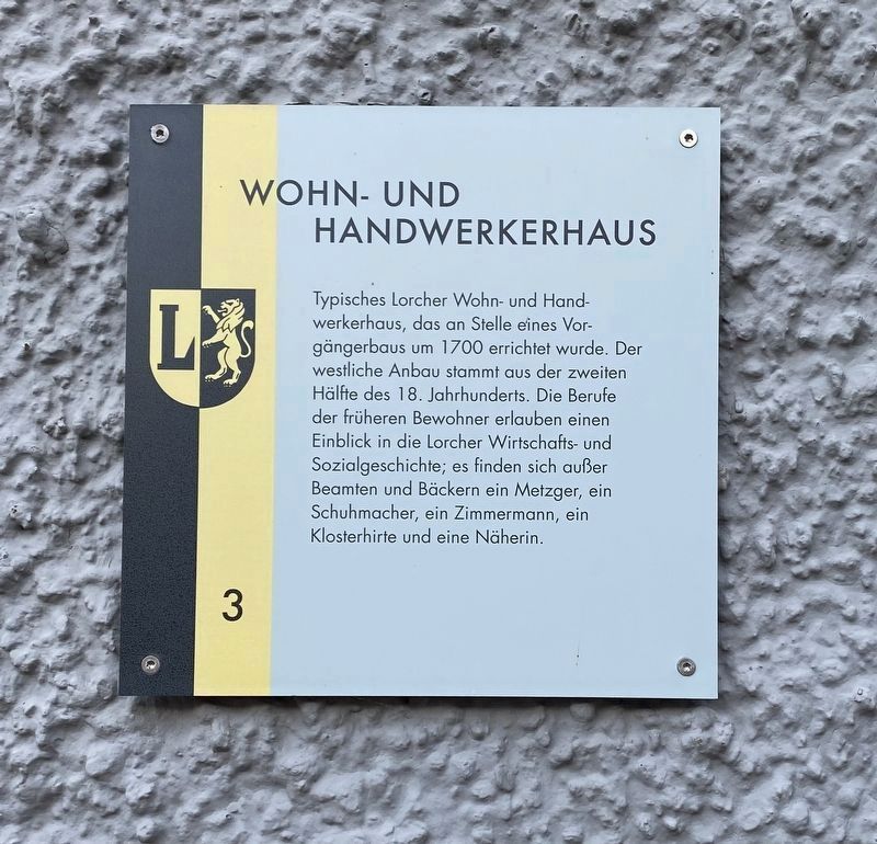 Wohn- und Handwerker Haus / Residential and Craftworkers House Marker image. Click for full size.