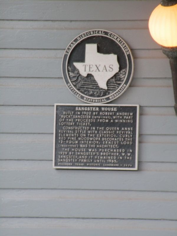 Sangster House Marker. Click for full size. Sangster House Marker image. Click for full size.