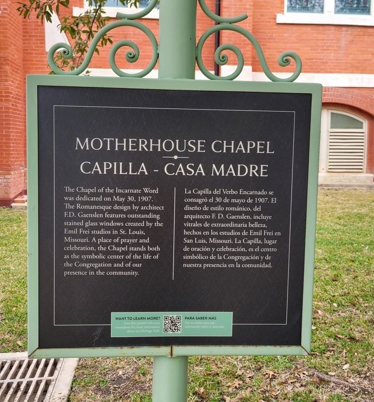 Motherhouse Chapel Marker image. Click for full size.